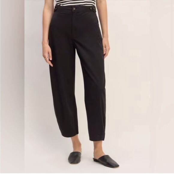 NWT Everlane Organic Cotton The Fatigue Barrel Pant in Black  Size 4 - Picture 1 of 5
